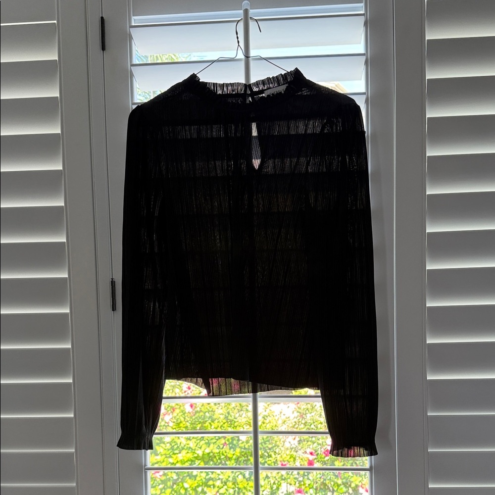 Evereve Black Sheer Blouse